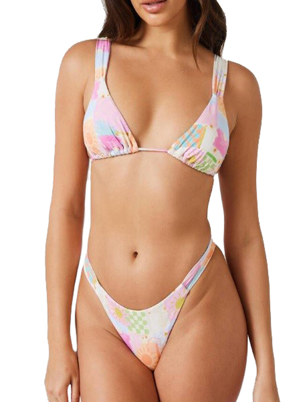 Woman Bikini Swimwear in Beach Print