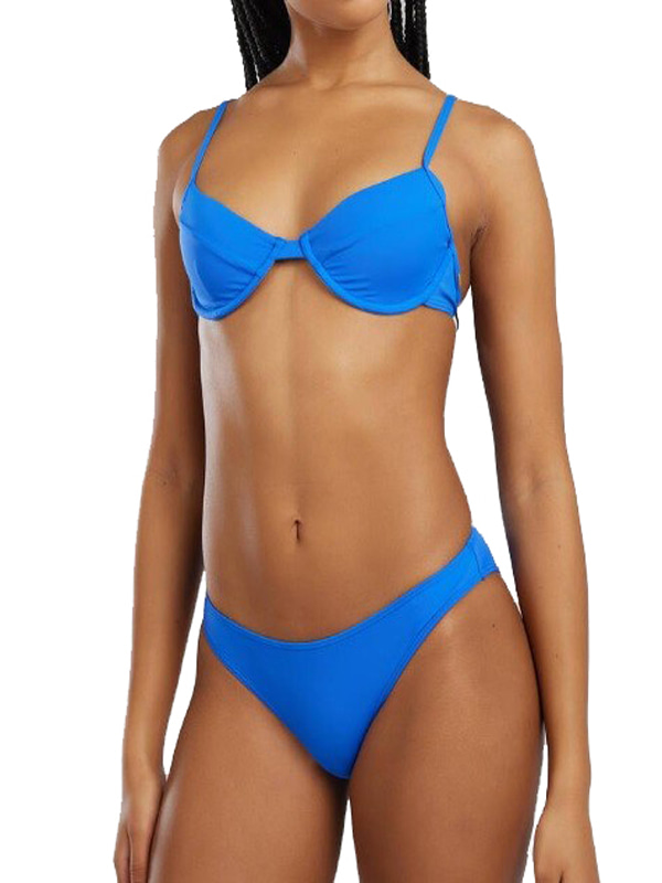 Woman Underwire Bikini Swimwear in Blue
