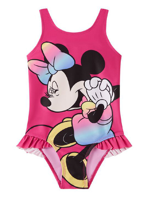 Girl Frills at Leg One Piece Disney Swimsuit in Pink