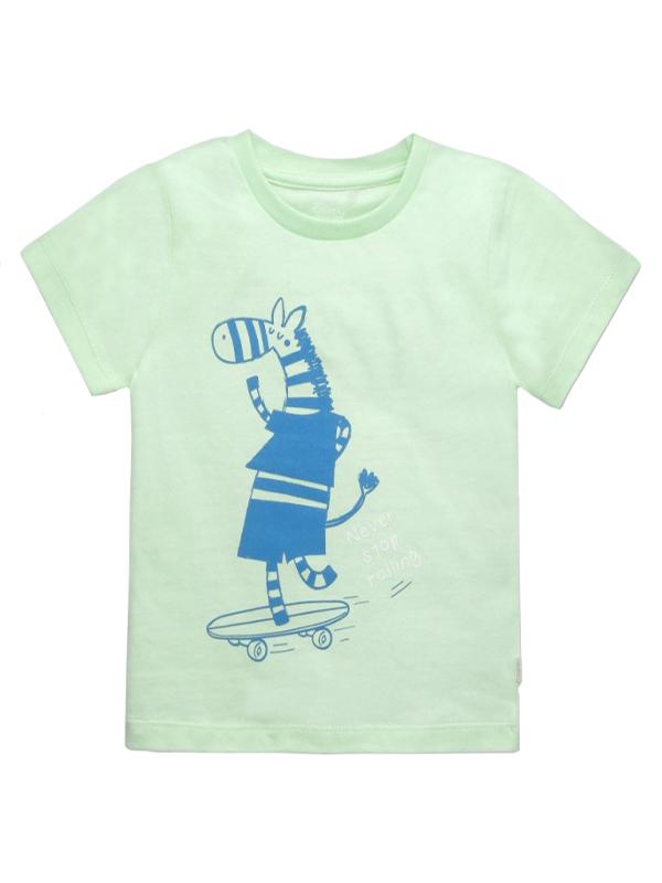 Boy Short Sleeve UV Rashguard Swim Top in Lime Green