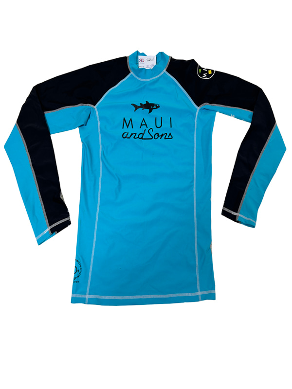 Men Long Sleeve UV Rashguard Swimwear in Sky Blue