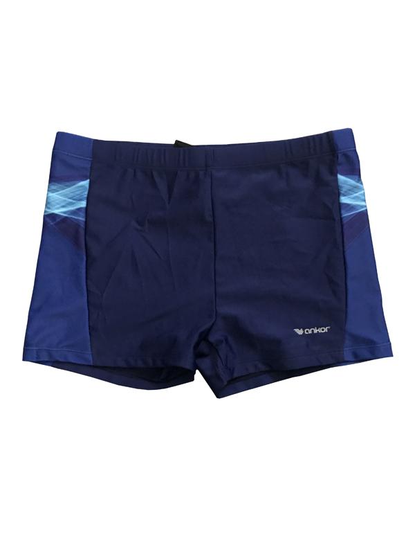 Men Swim Shorts in Black with Printed Panel