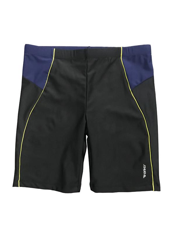 Men Knee Length Swim Shorts in Black Navy