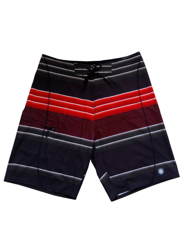 Men Swim Shorts in Stripe Print with Pockets