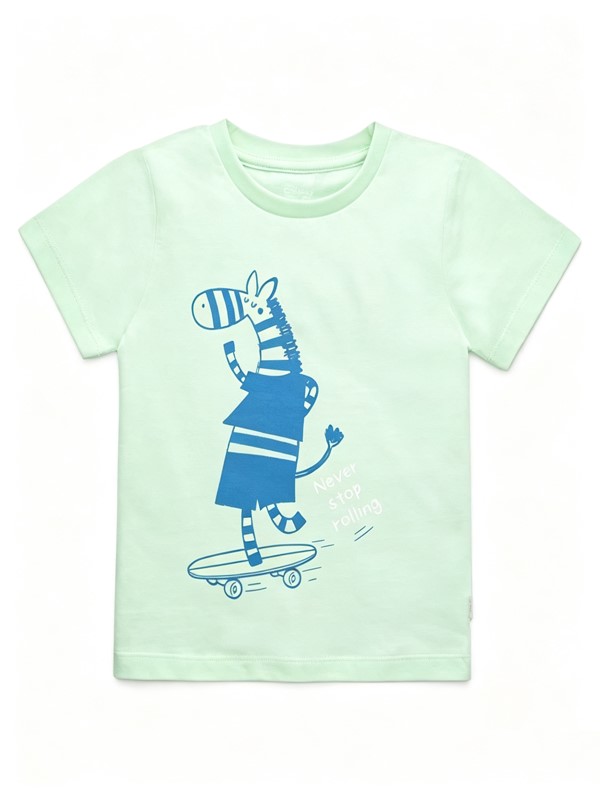 Boy Short Sleeve UV Rashguard Swim Top in Lime Green