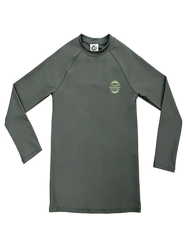 Boy Long Sleeve UV Rashguard Swim Top in Dark Grey